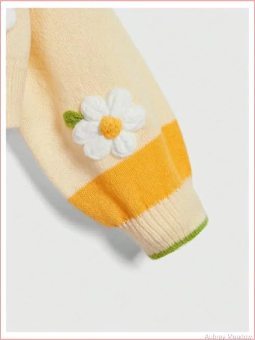 Crop Cardigan Floral Bee Embroidered Open Front Lantern Sleeve Knit Sweet